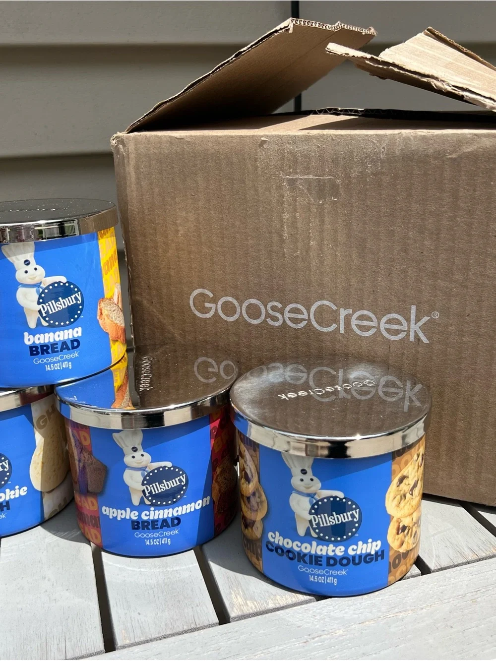 Lot of 4 Pillsbury Goose Creek 3-Wick Scented Candles 14.5 Oz NEW with Box